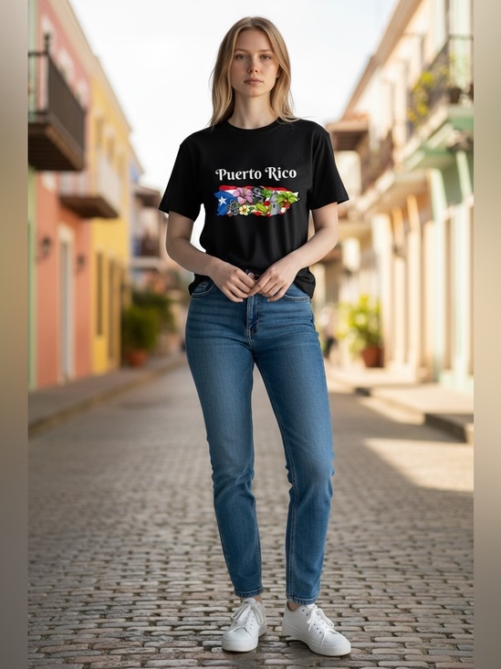 Tops - Puerto Rico Graphic Unisex Tee - Black 100% Cotton NWOT